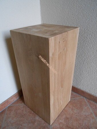 Massief eiken houten sokkel / zuil / pilaar