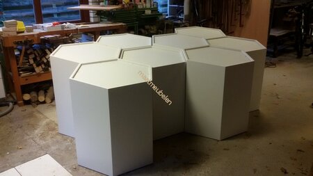  Zes -vijf- acht hoekige decoratieve zuil / sokkel / pilaar op kleur gelakt kies uw afmeting.